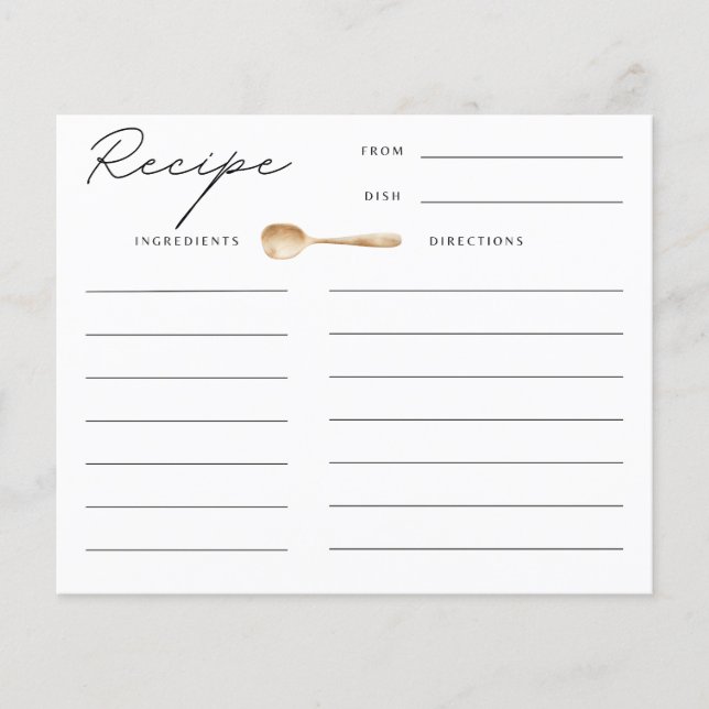 Stock the Kitchen Bridal Shower Recipe Card (Front)