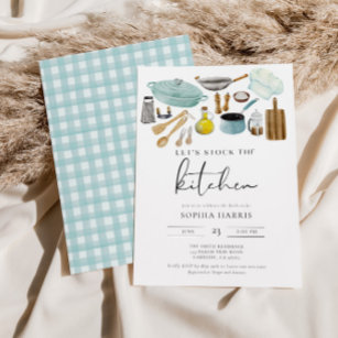 Stock The Kitchen Cooking Bridal Shower Invitation