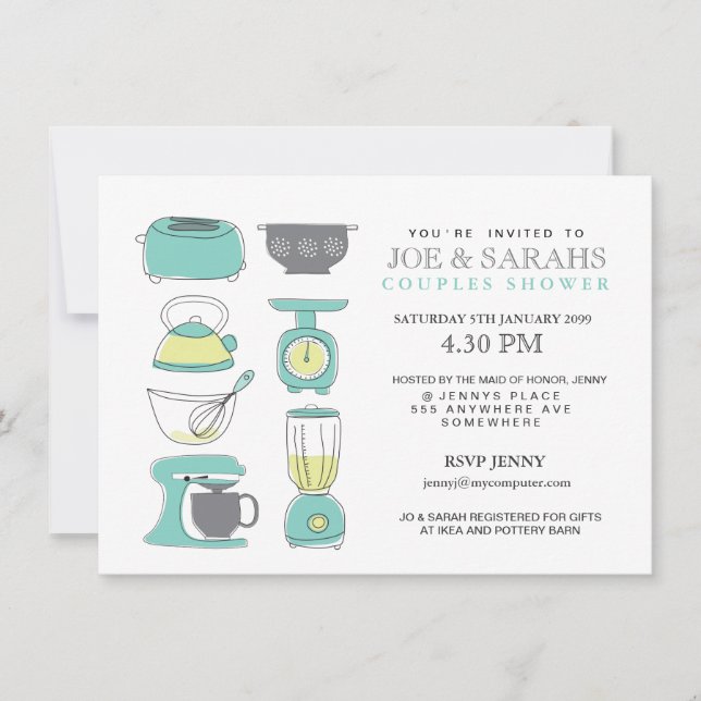 Stock the Kitchen Couples Shower Party Invite (Front)