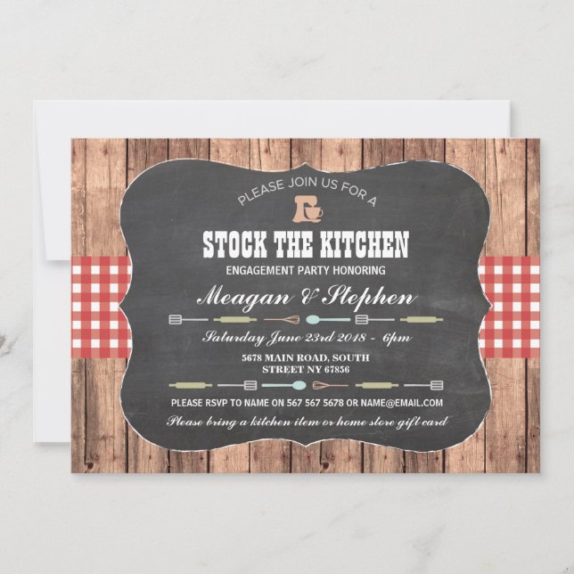 Stock The Kitchen Engagement Party Couples Shower Invitation (Front)