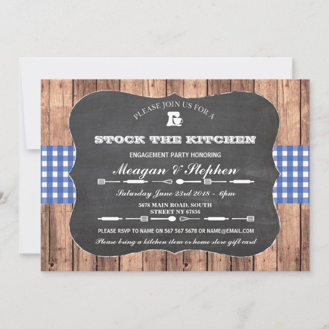 Stock The Kitchen Engagement Party Couples Shower Invitation (Front)