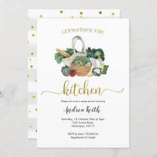 Stock the Kitchen Garden Recipe Shower Invitation