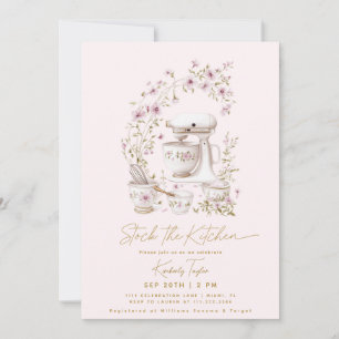 Stock The Kitchen Mixer Wildflower Bridal Shower Invitation