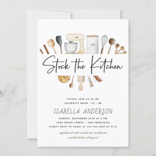 Stock the Kitchen Pantry Boho Bridal Shower Invitation Zazzle