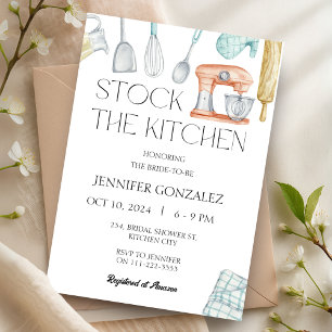 Stock the Kitchen Pantry Cooking Bridal Shower Invitation