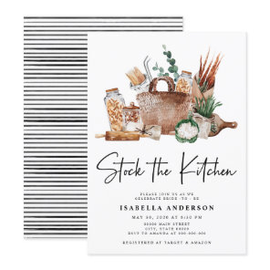 Stock the Kitchen Pantry Greenery Bridal Shower In Invitation