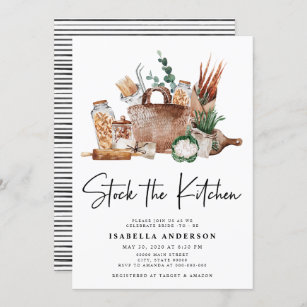 Stock the Kitchen Pantry Greenery Bridal Shower In Invitation