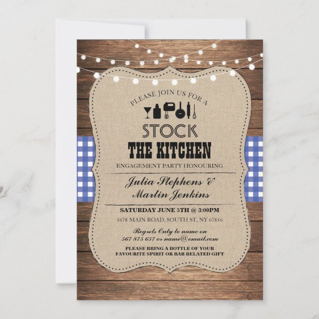 Stock The Kitchen Party Engagement Shower Invite (Front)