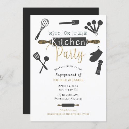 Stock the Kitchen Party Shower Modern Minimal Invitation