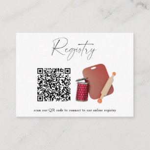Stock the Kitchen, QR code Bridal shower registry Enclosure Card