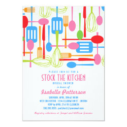 Stock the Kitchen Retro Style Bridal Shower Card