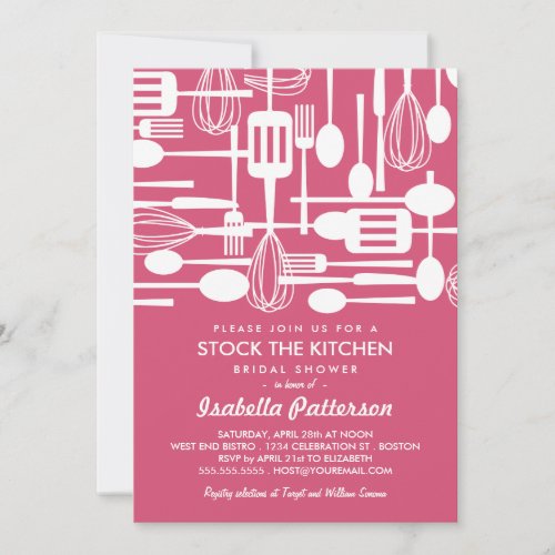 Stock the Kitchen Retro Style Bridal Shower Invitation