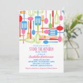 Stock the Kitchen Retro Style Bridal Shower Invitation (Standing Front)