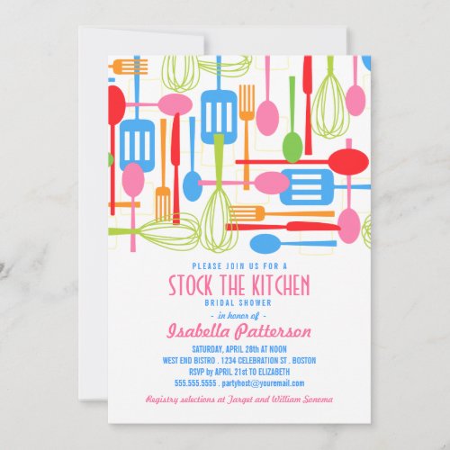 Stock the Kitchen Retro Style Bridal Shower Cards