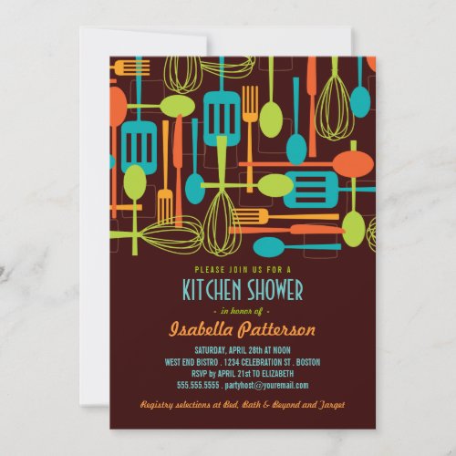 Stock the Kitchen Retro Style Bridal Shower Personalized Invitation