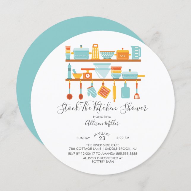 Stock The Kitchen Shower Invitations (Front/Back)