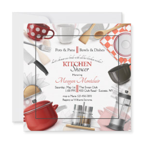 Stock the Kitchen Square Bridal Shower Invitation