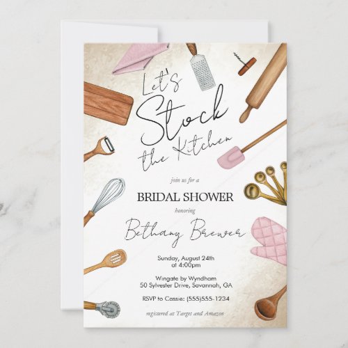 Stock the Kitchen theme Bridal Shower Invitation