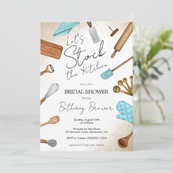 Stock the Kitchen theme Bridal Shower Invitation | Zazzle