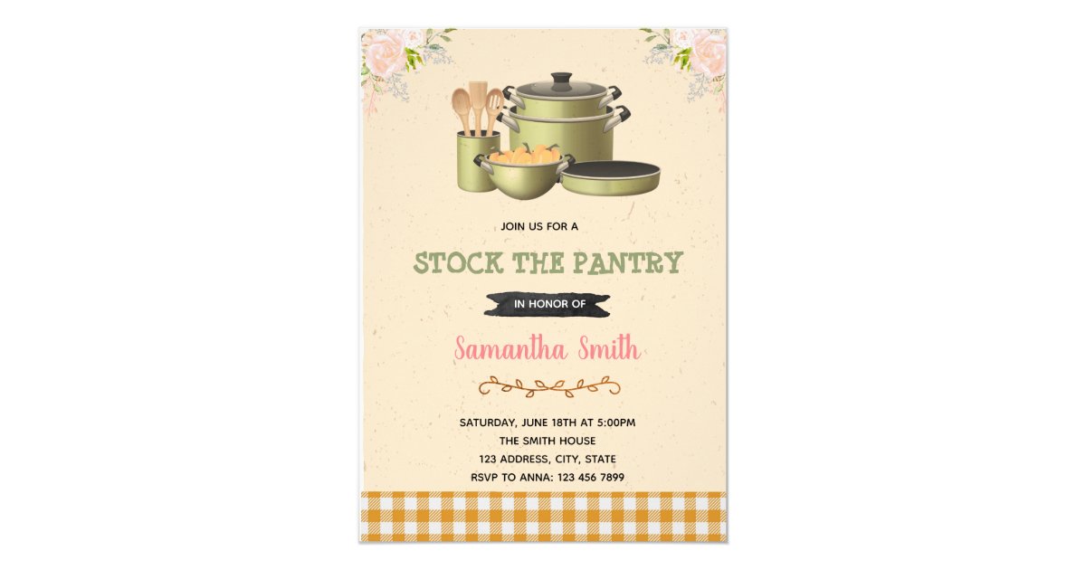 Stock the pantry bridal shower invitation