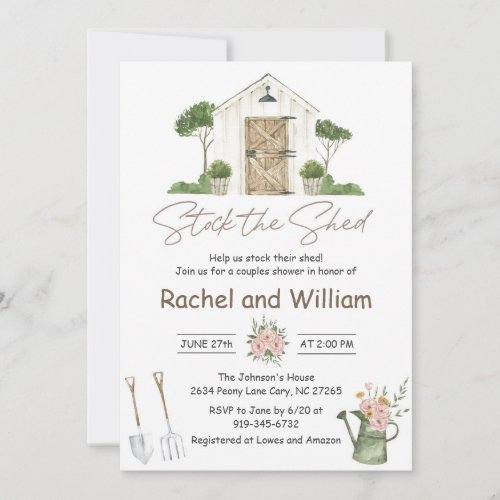 Stock the Shed Couples Wedding Shower Invitation