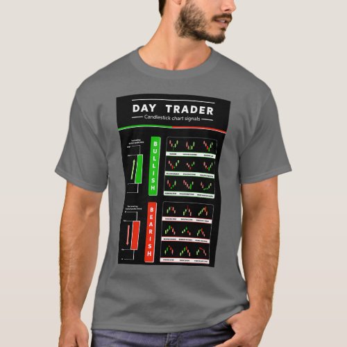 Stock trade pattern candlestick chart sheet T_Shirt
