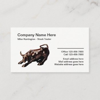 Stock Trader Professional Wall Street Business Card by Luckyturtle at Zazzle