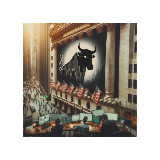 Stock Trading Wood Wall Art (Front)