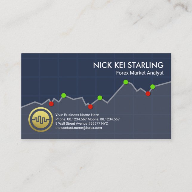 Stock Uptrend Graph Forex Market Consultant Business Card (Front)