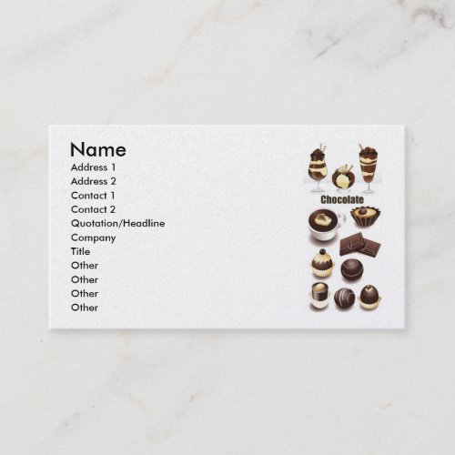 Stock Vectors - Chocolate, Name, Address 1, Add... Business Card Template