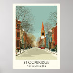 Stockbridge MA Vintage Main Street Fall Art Poster