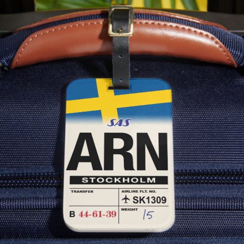 Stockholm ARN Sweden Airline Luggage Tag