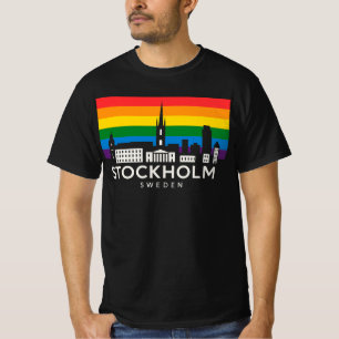 Stockholm City Sweden Rainbow Flag Kids Swedish T-Shirt