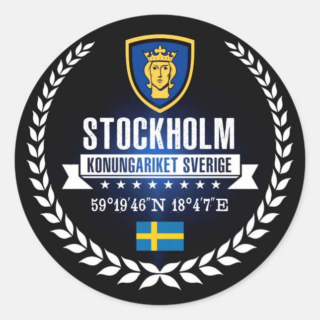 Stockholm Classic Round Sticker (Front)