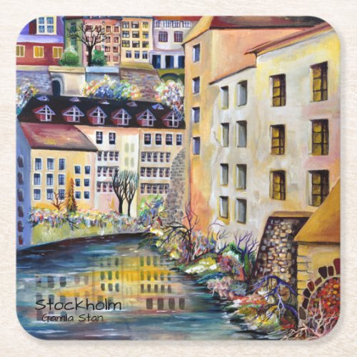 Stockholm Gamla Stan _ Old Town Square Paper Coaster