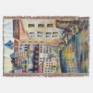 Stockholm Gamla Stan Old Town Throw Blanket