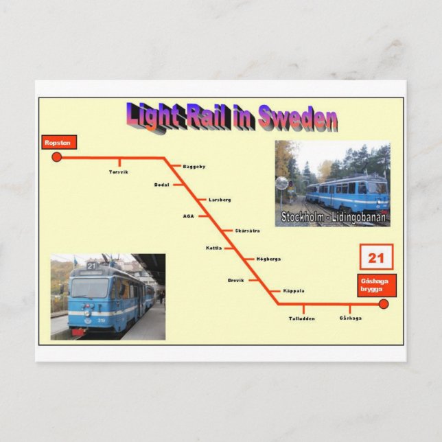 Stockholm Lidingobanan Postcard (Front)