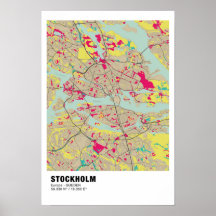 Stockholm Map Poster - Sweden Colorful Map