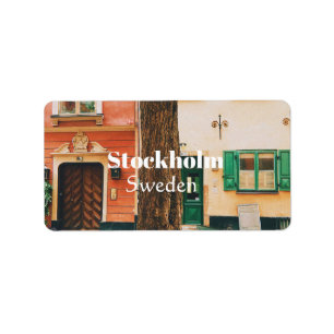 Stockholm Old Town, Gamla Stan, Sweden Souvenir Label