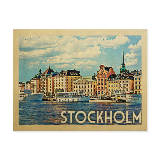 Stockholm Postcard Sweden Vintage Travel