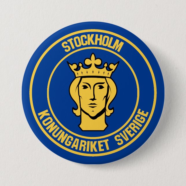 Stockholm Round Emblem Button (Front)
