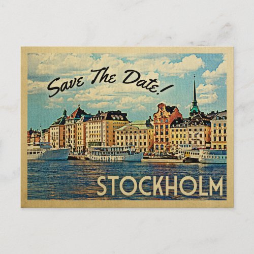 Stockholm Save The Date Sweden Announcement Postcard