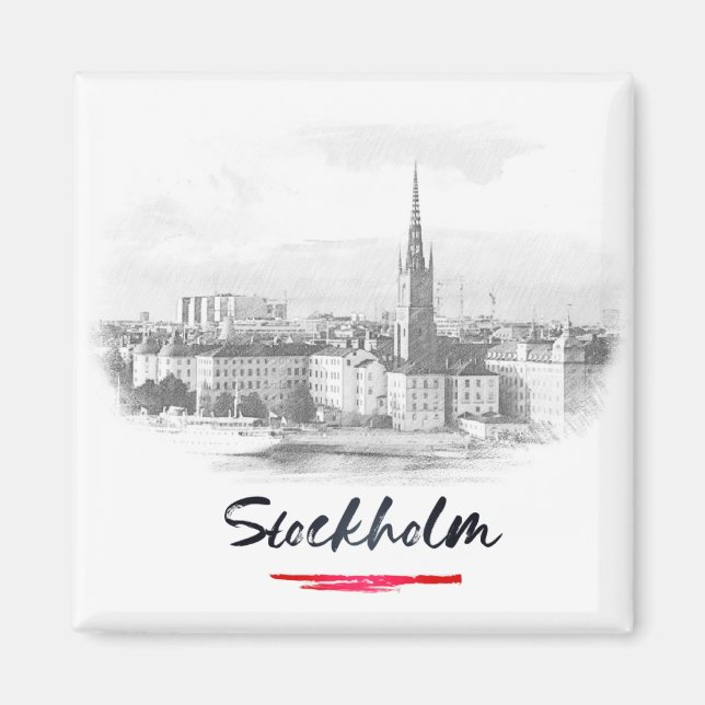 Stockholm - Skyline Magnet (Front)