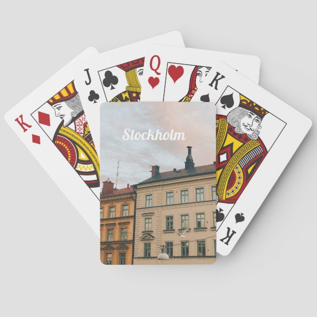 Stockholm Södermalm Cityscape Poker Cards (Back)