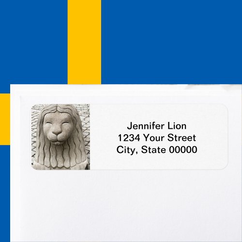 Stockholm Stone Lion Personalize Return Address Label