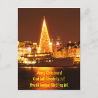 Stockholm, Sweden at Christmas at night