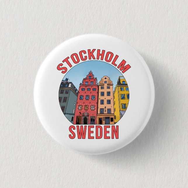 Stockholm Sweden Button (Front)