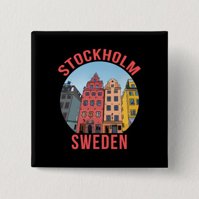 Stockholm Sweden Button (Front)
