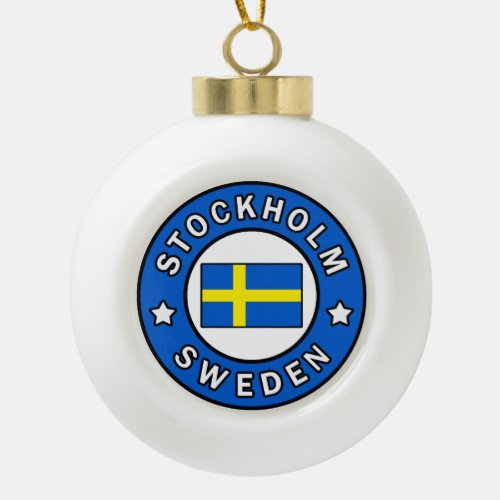 Stockholm Sweden Ceramic Ball Christmas Ornament