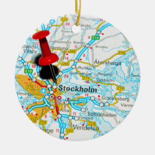 Stockholm, Sweden Ceramic Ornament